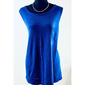 Cacique Sleep‎ Tank Top Lounge Pocket Sleeveless Blue Plus Size 22/24